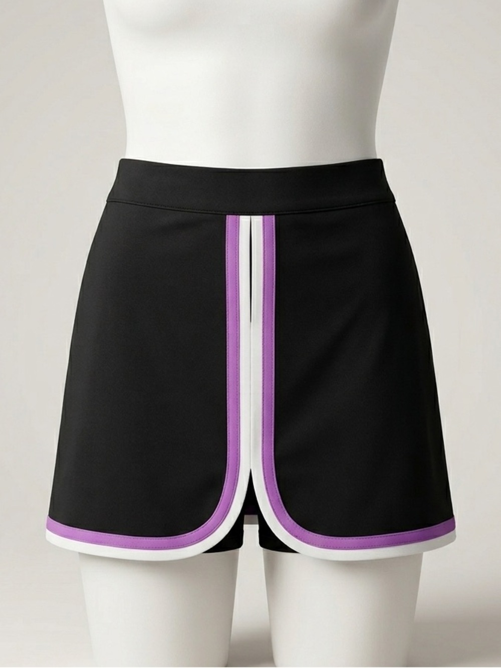 Lady Hagen Black Skort Purple White Piping Golf Tennis Pickleball Varsity Size 2